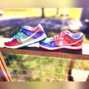 Nike Women's Multicolor Low-Top Sneakers - Pink Green Purple